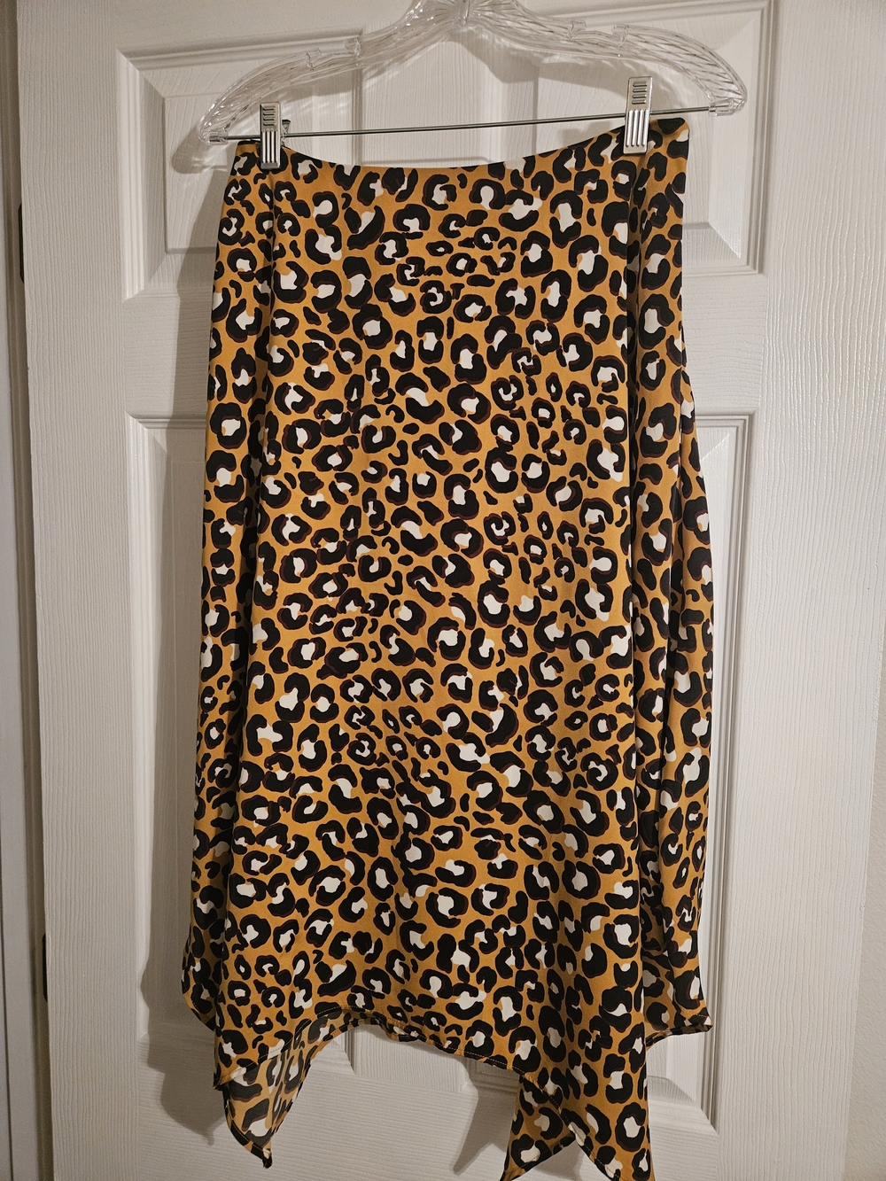 Who What Wear Asymmetrical Leopard Skirt in Mustard and Black